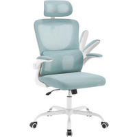 BÜROSTUHL ergonomisch, Netzstoff, Blau - Blau/Schwarz, Kunststoff/Textil (62/116/69.5cm) - Woltu
