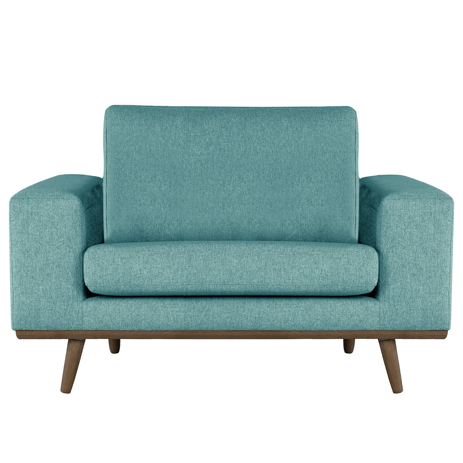 SESSEL - Eichefarben/Petrol, Eichenholz/Textil (122/81/88cm) - home24