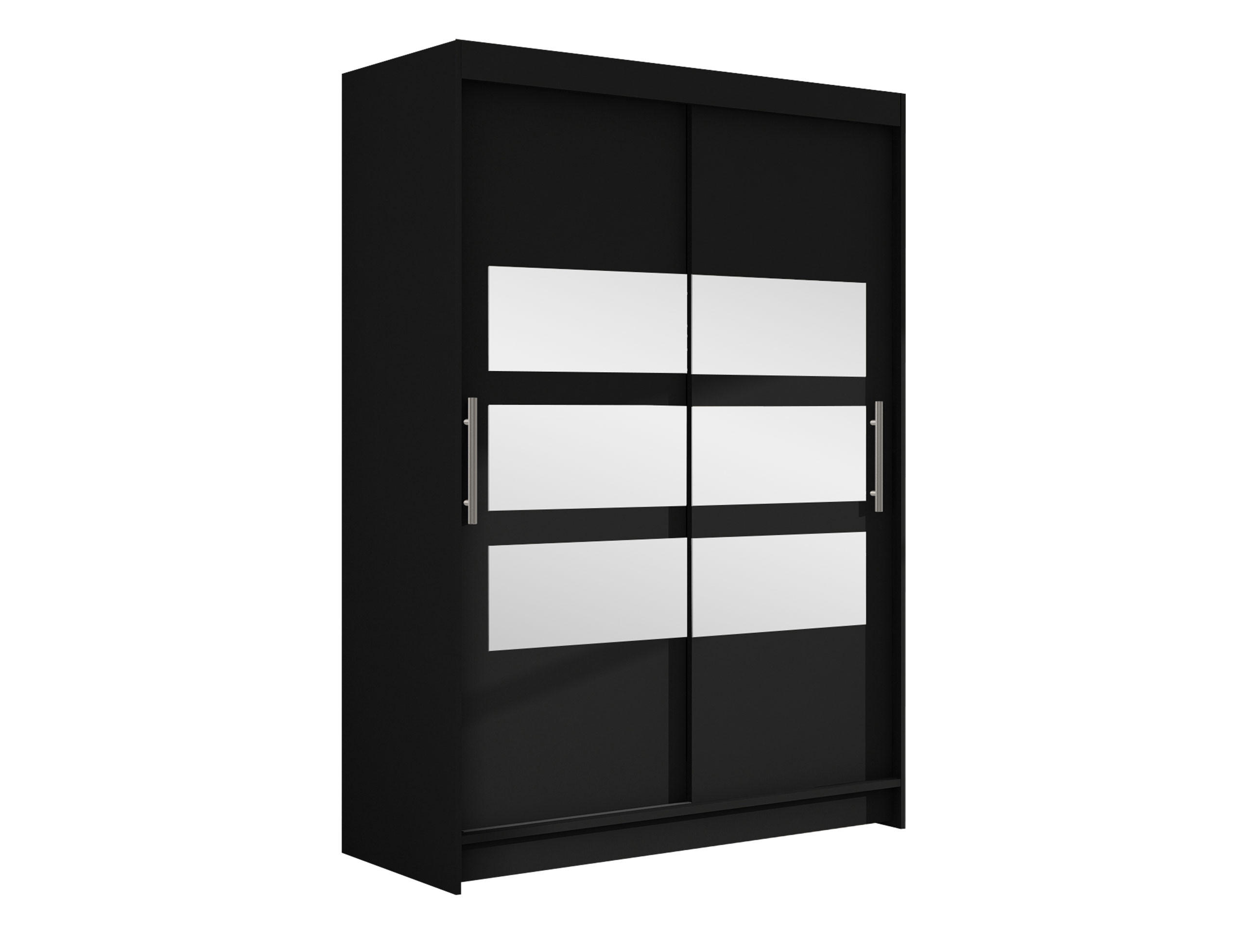 KLEIDERSCHRANK Miami V - Silberfarben/Schwarz, Holzwerkstoff/Kunststoff (120/200/58cm) - MIRJAN24