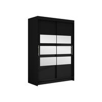 KLEIDERSCHRANK Miami V - Silberfarben/Schwarz, Holzwerkstoff/Kunststoff (120/200/58cm) - MIRJAN24