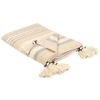 DECKE Cremeweiß Yarseli 130/170 cm - Ecru, Naturmaterialen/Textil (130/170cm) - Beliani