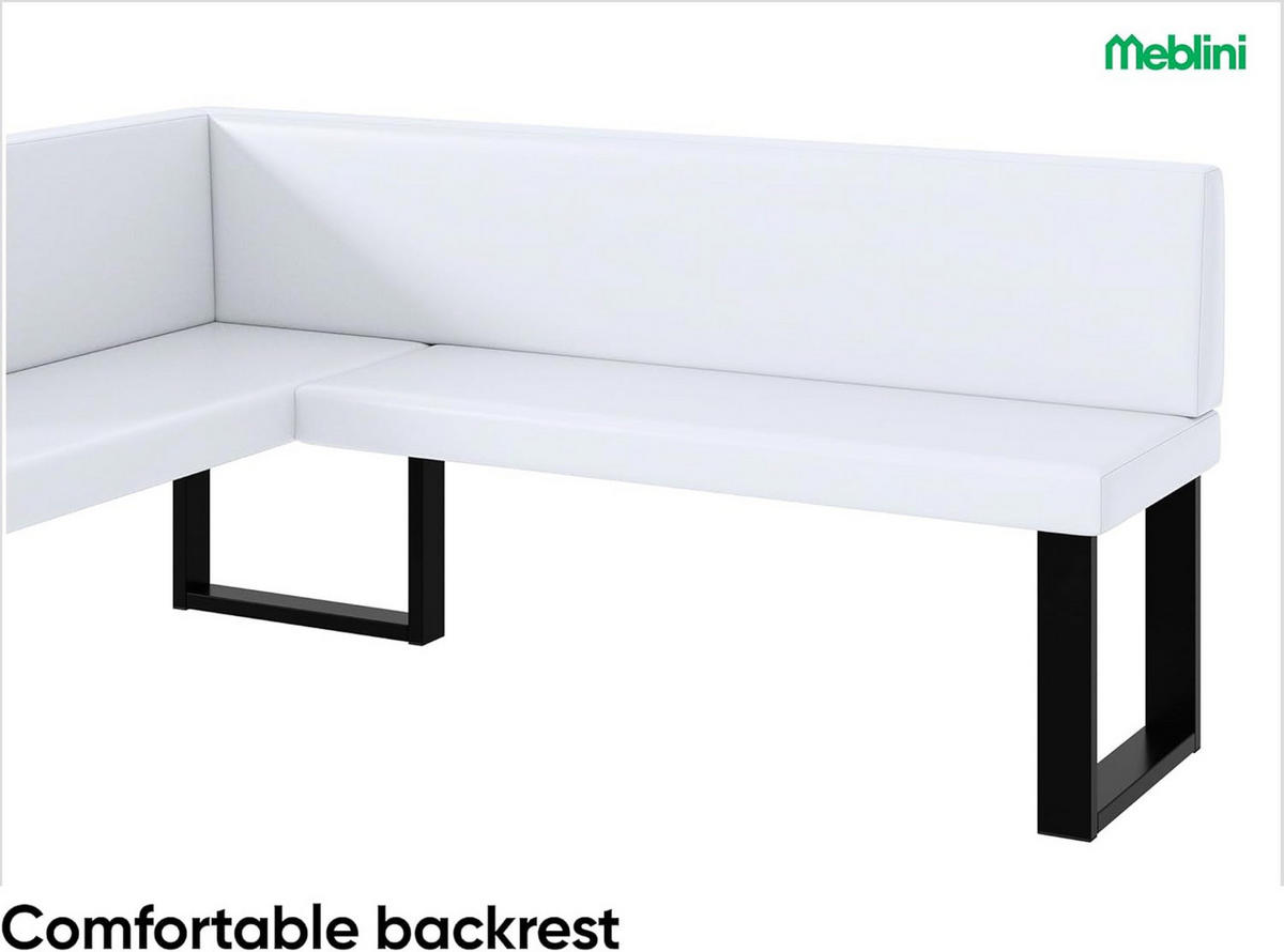 ECKBANK TONI_U - Weiß, Leder (128/168cm) - Meblini