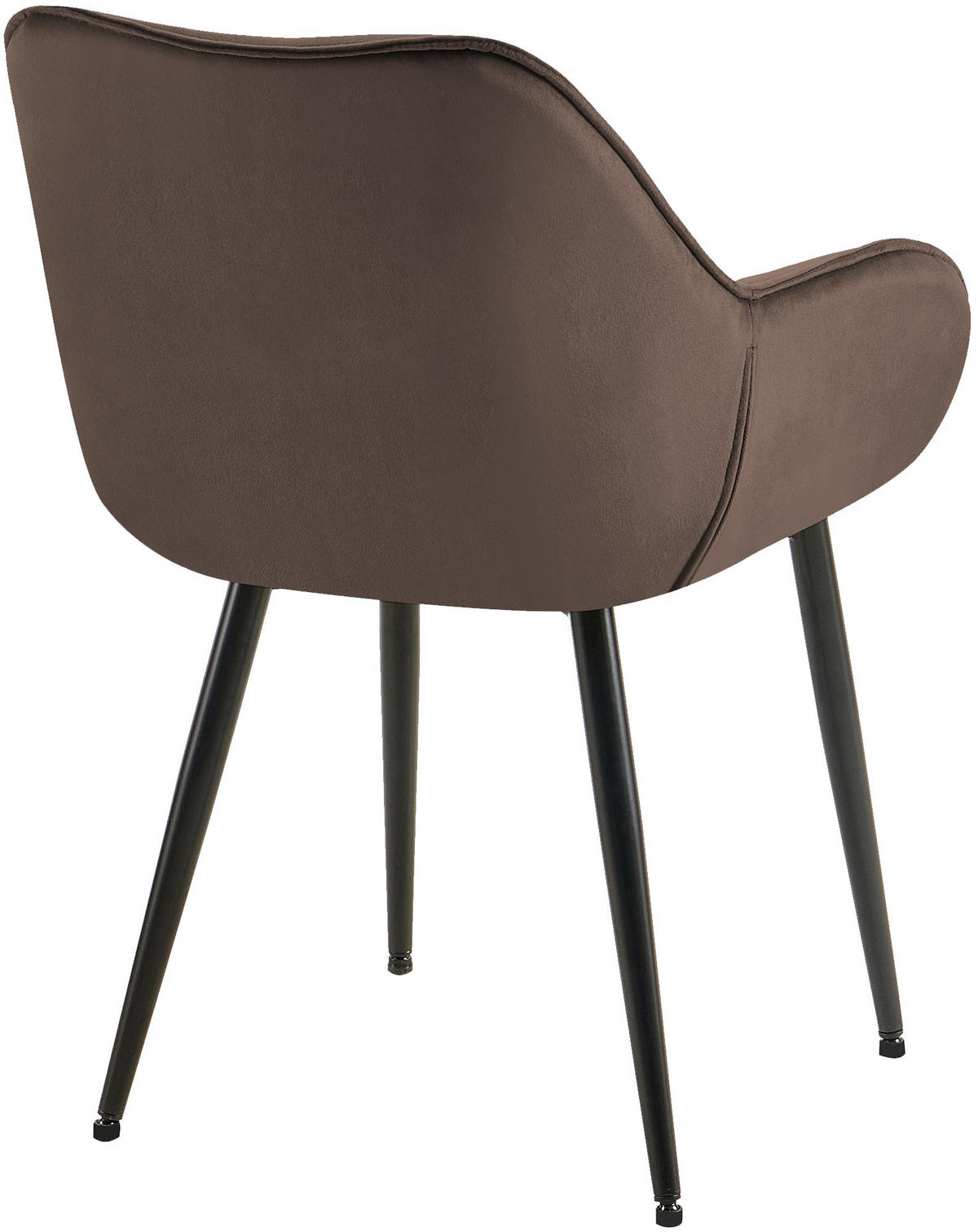 ARMLEHNENSTUHL Samt braun - Schwarz/Braun, Textil/Metall (58/83/62cm) - CLP