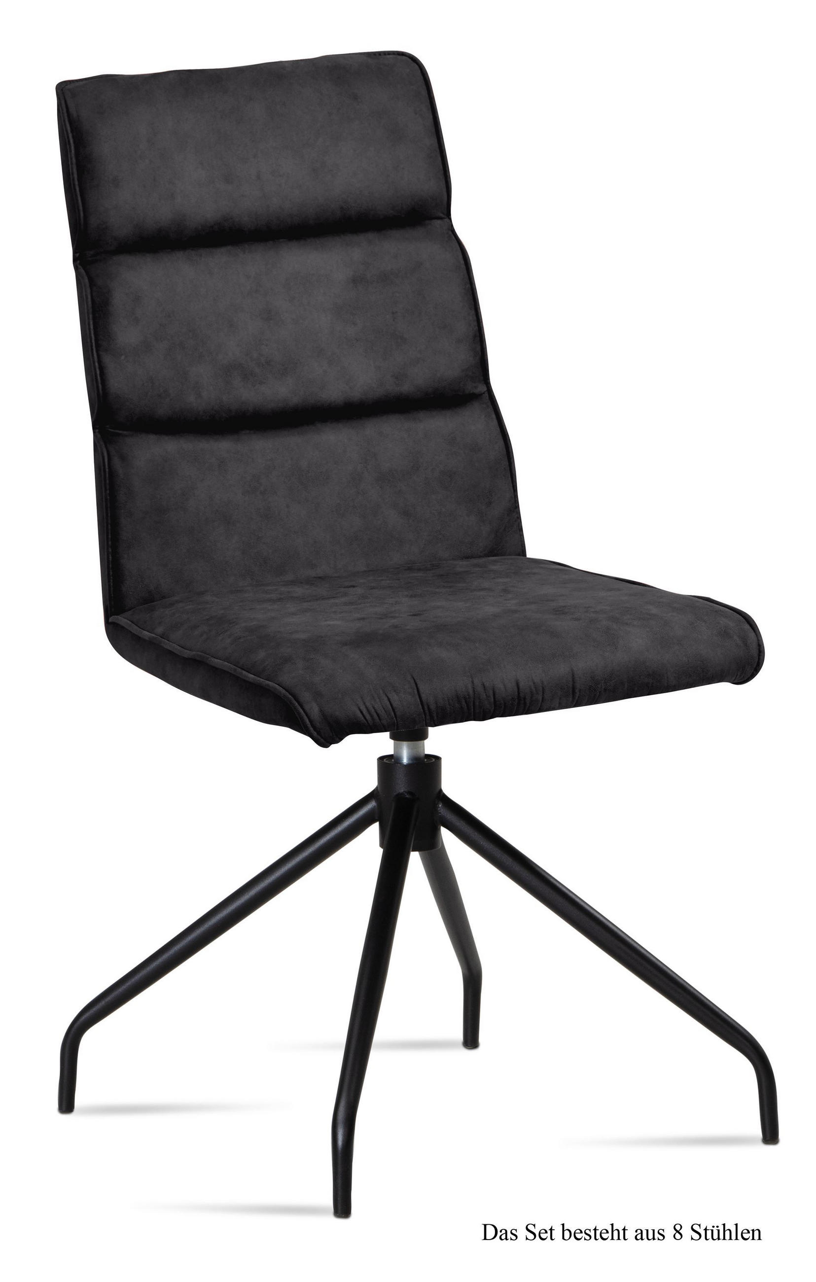 ESSZIMMERSTUHL drehbar (8er-Set) Domini 47x92x60 Schwarz/Anthrazit - Anthrazit/Schwarz, Kunststoff (60/92/47cm) - 58aufmkessel