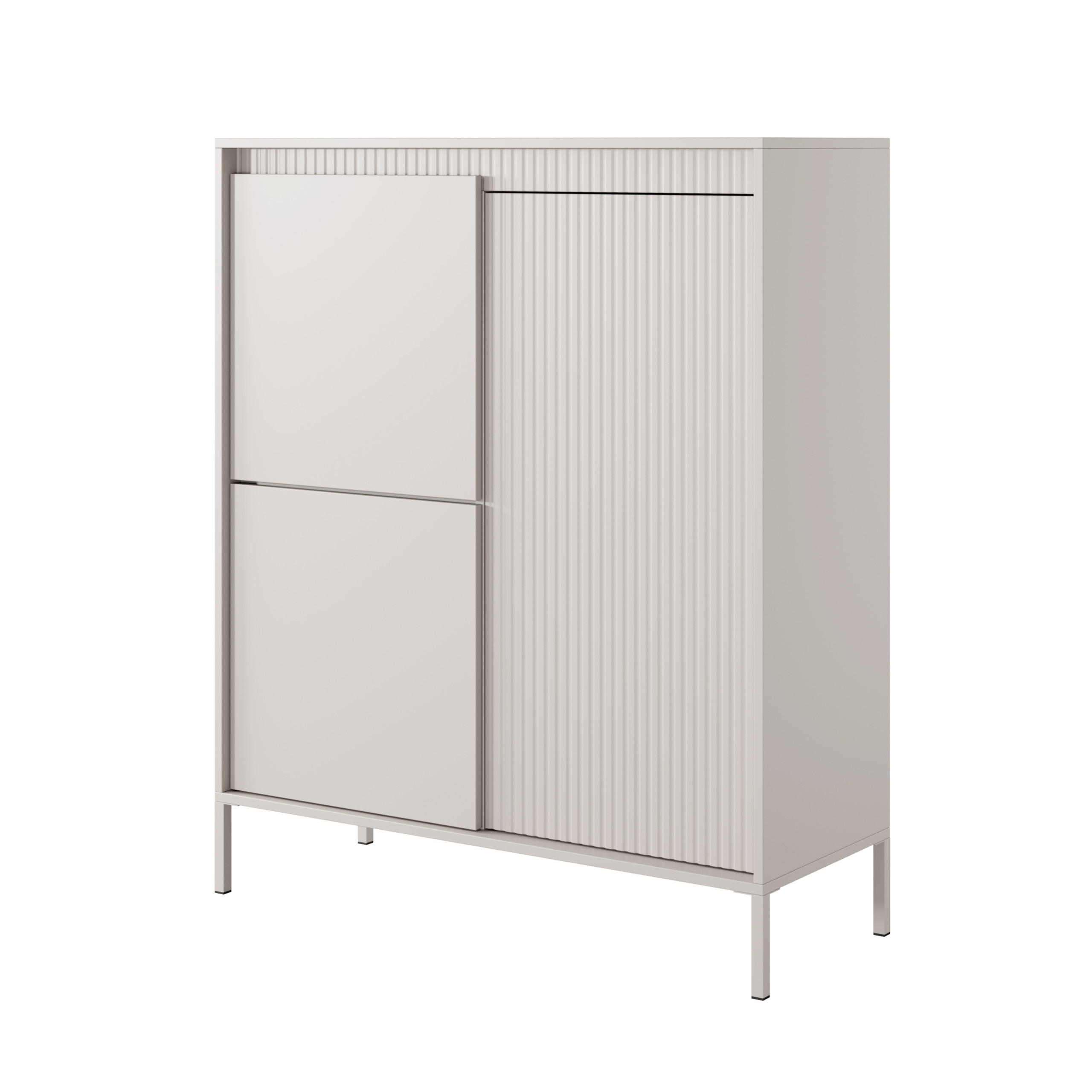 HIGHBOARD SENSATO 104/123/40 cm mit 3 Türen Beige - Beige, Holzwerkstoff (104/123/40cm) - MASSENO