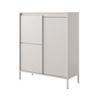 HIGHBOARD SENSATO 104/123/40 cm mit 3 Türen Beige - Beige, Holzwerkstoff (104/123/40cm) - MASSENO
