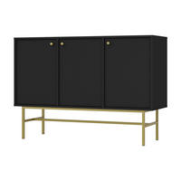 KOMMODE TORINO 125/86/41 cm mit 3 Türen Graphitfarben - Graphitfarben, Holzwerkstoff (125/86/41cm) - MASSENO