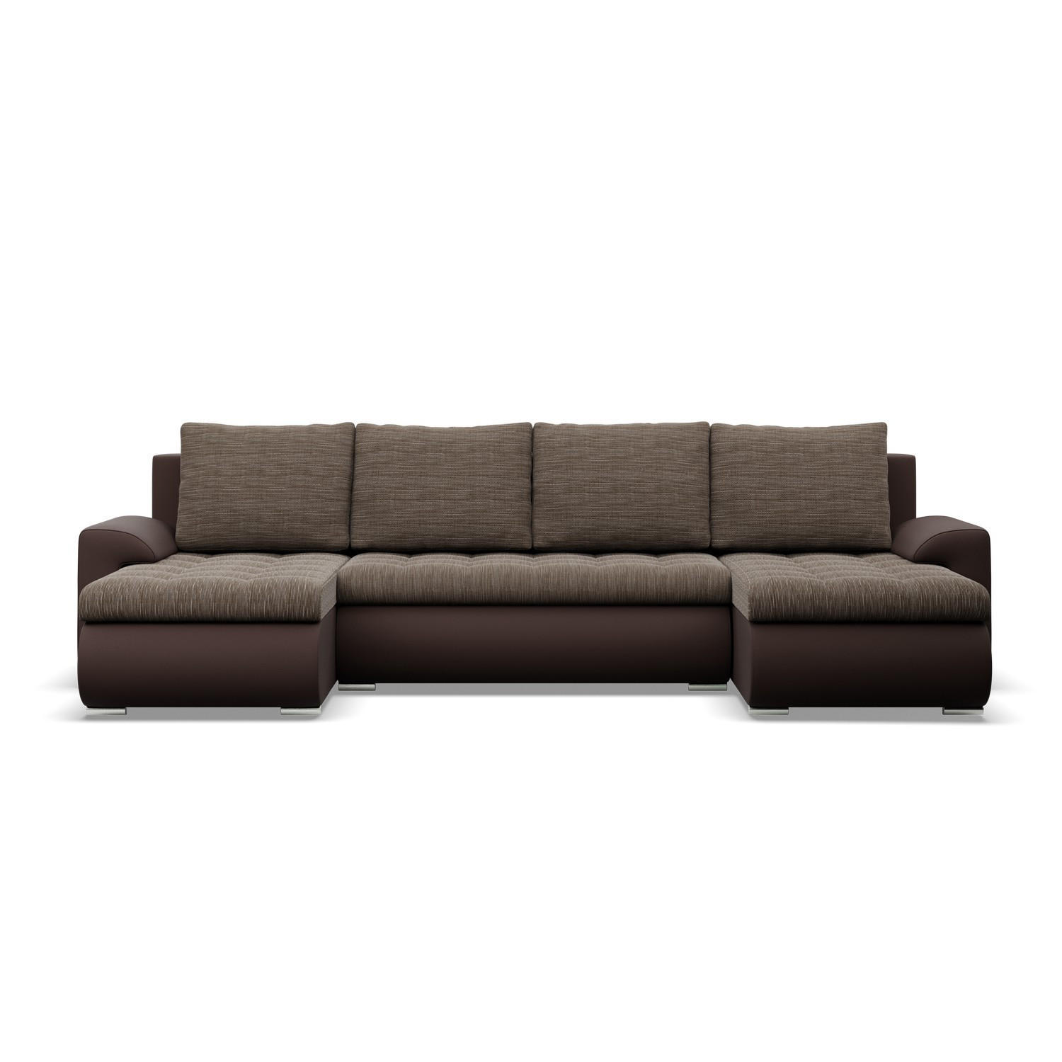 U-SOFA MIT SCHLAFFUNKTION FORESTA, Braun + Braun - Braun, Textil (302/89/159cm)