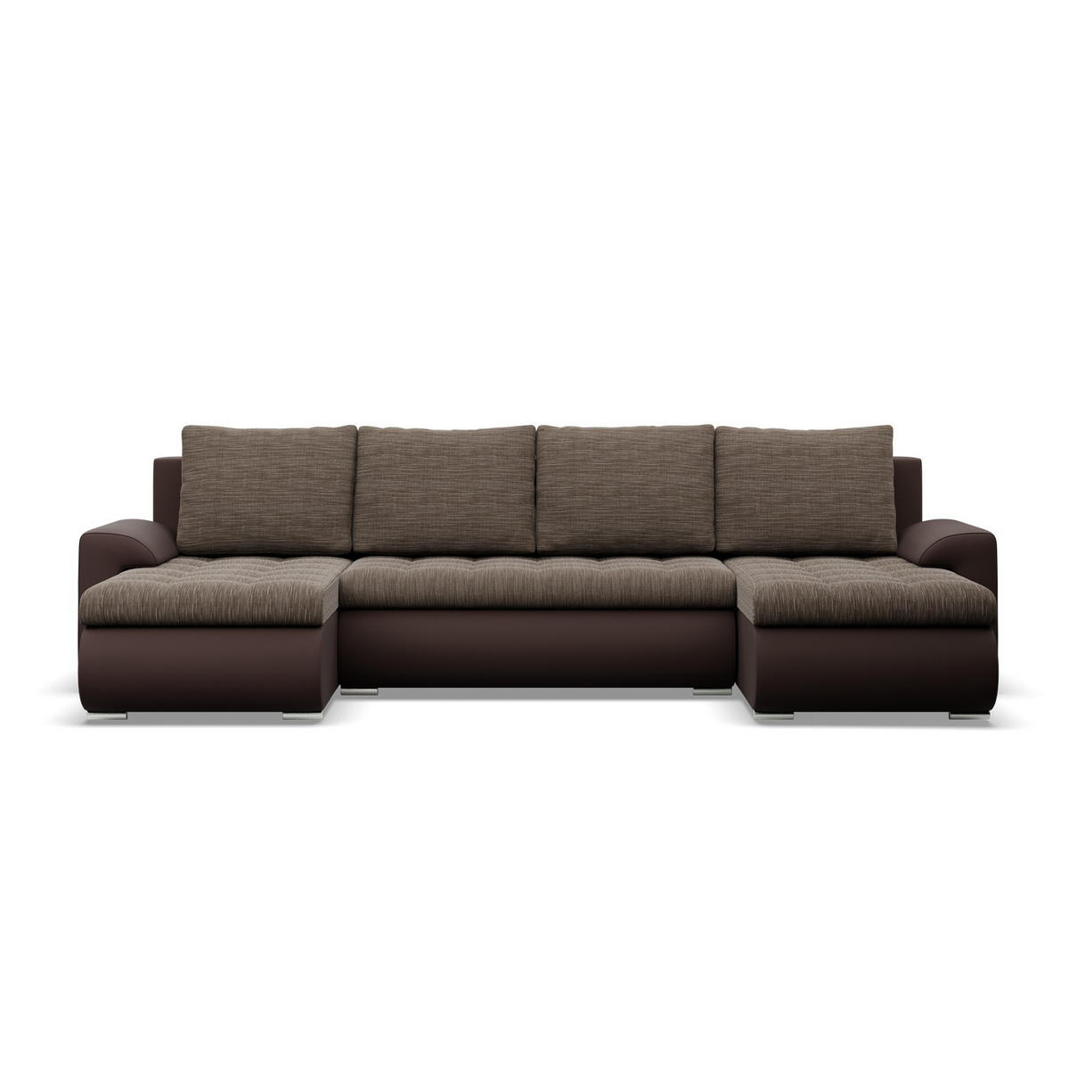 U-SOFA MIT SCHLAFFUNKTION FORESTA, Braun + Braun - Braun, Textil (302/89/159cm)