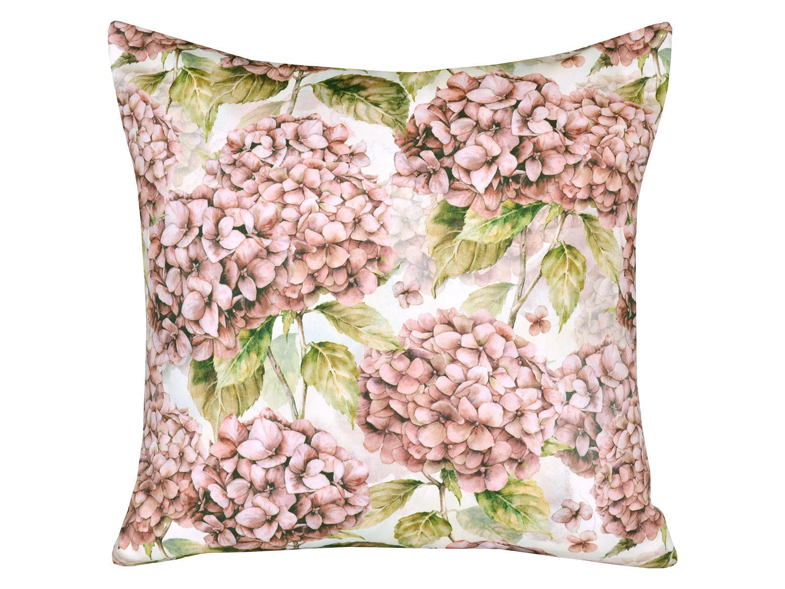 KISSENHÜLLE Landlust-Hortensie burgundy-rose 50/50 cm - Hellrosa/Dunkelrosa, Textil (50/50cm) - beties Heimtextil