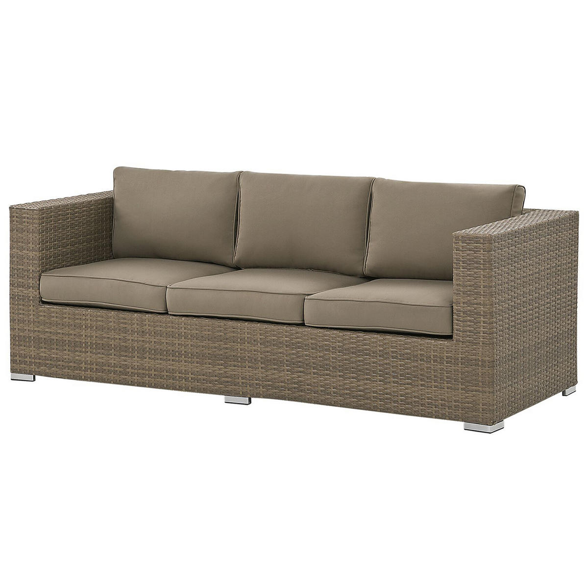 LOUNGE-SET 5-Sitzer Braun Belluno - Braun, Kunststoff - Beliani