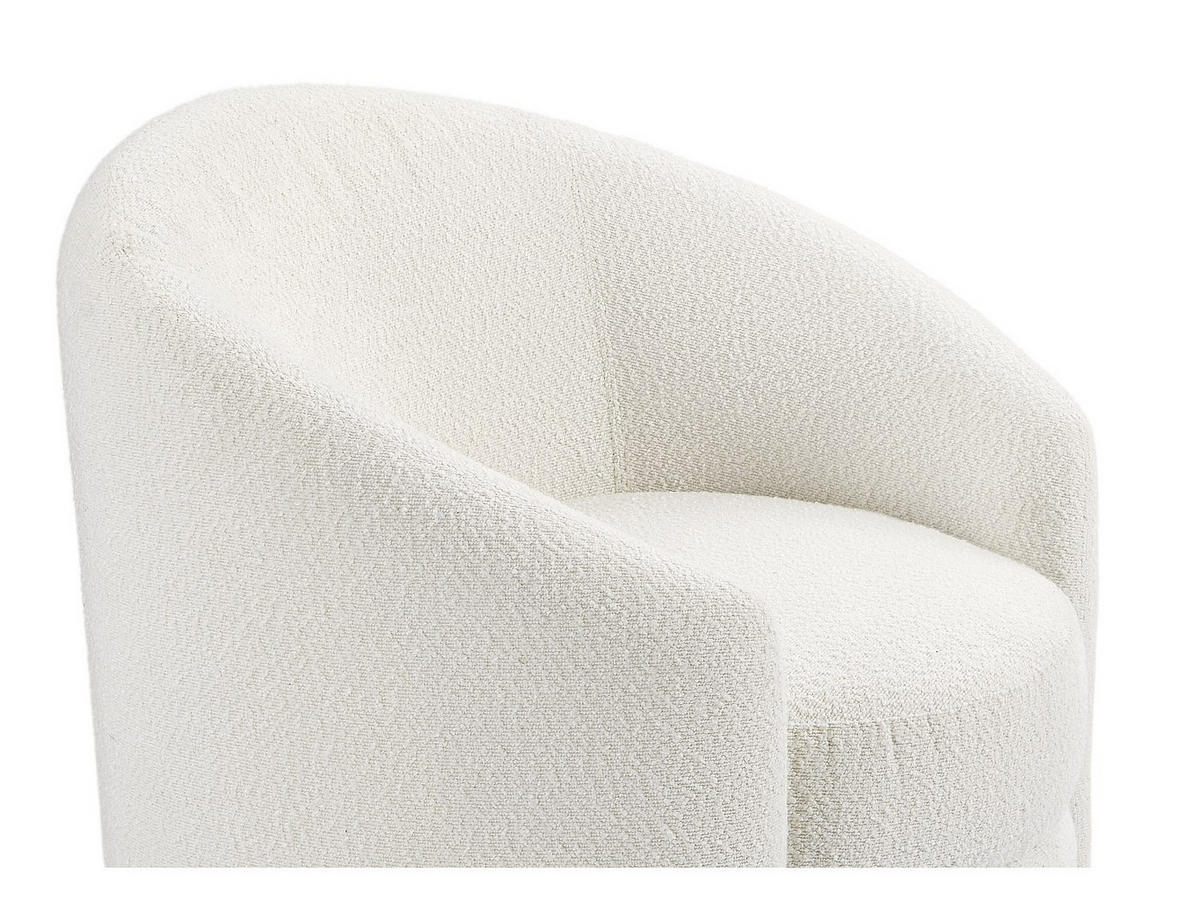 SESSEL rund - Bouclé-Stoff - Weiß - RUOTO - Weiß, Textil (82/82/80cm) - Vente-Unique