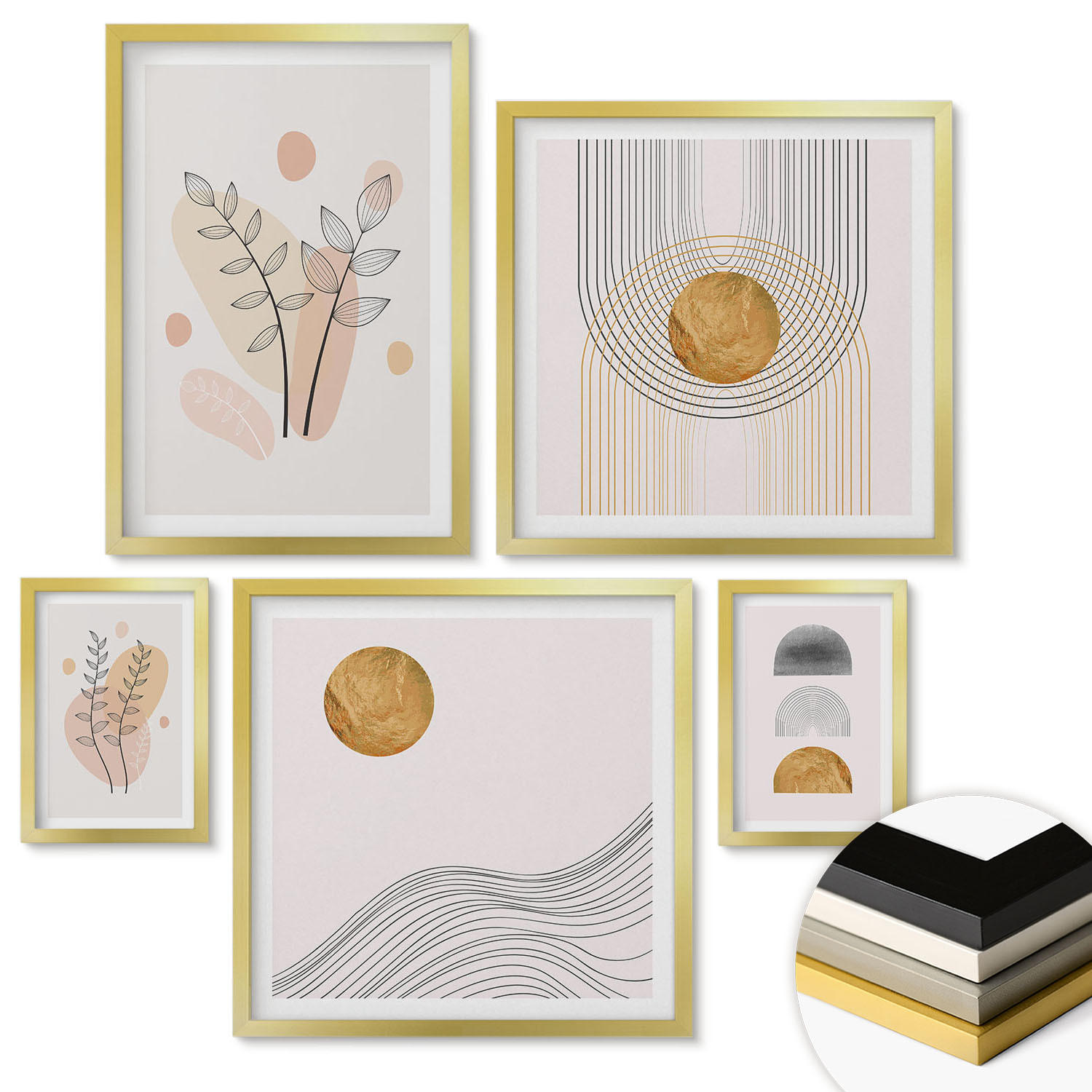 ArtPrintCave Wandbilder Gold 40x60 cm