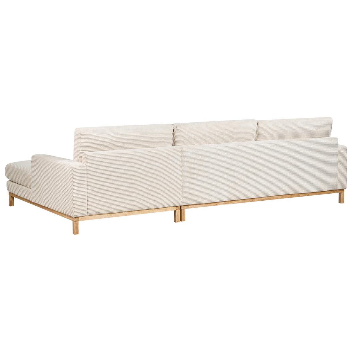 COLȚAR cu 4 locuri reps reiat bej deschis pe partea stângă Siggard - maro/bej, material textil (321/168cm) - Beliani