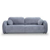 BETTSOFA CIMA Blau Chenille-Stoff mit Schlaffunktion - Blau, Holz (234/86/111cm) - MASSENO