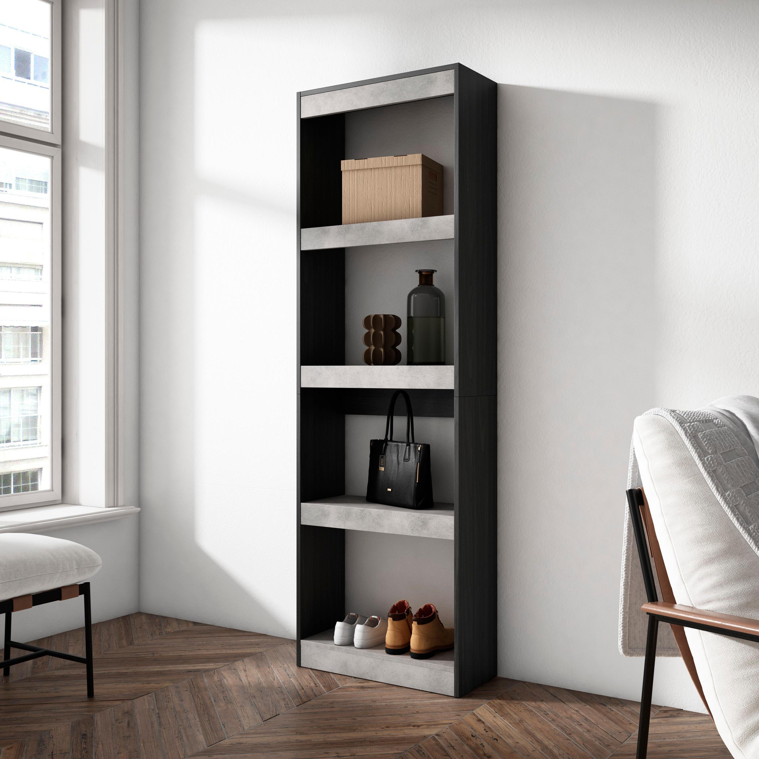 REGAL Zementfarben - Schwarz/Grau, Holzwerkstoff (60/186/25cm) - Skraut Home