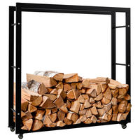 KAMINHOLZREGAL 100/25/100 cm Metall schwarz - Schwarz, Metall (100/100/25cm) - CLP