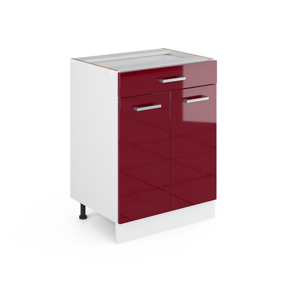 KÜCHENFRONT R-Line Rot Hochglanz 59.6 x 70.8 cm Möbelfront für den Schubunterschrank - Rot, Holzwerkstoff (59.6/70.8/1.6cm) - Vicco