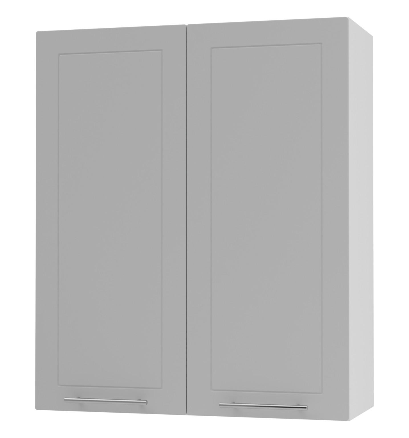 KÜCHENHÄNGESCHRANK Kvantum W4/80 Dust Grey Matt / Weiß Matt 80 / 32,5 / 96cm - Weiß/Grau, Holz/Holzwerkstoff (80/96/32.5cm) - Feldmann-Wohnen