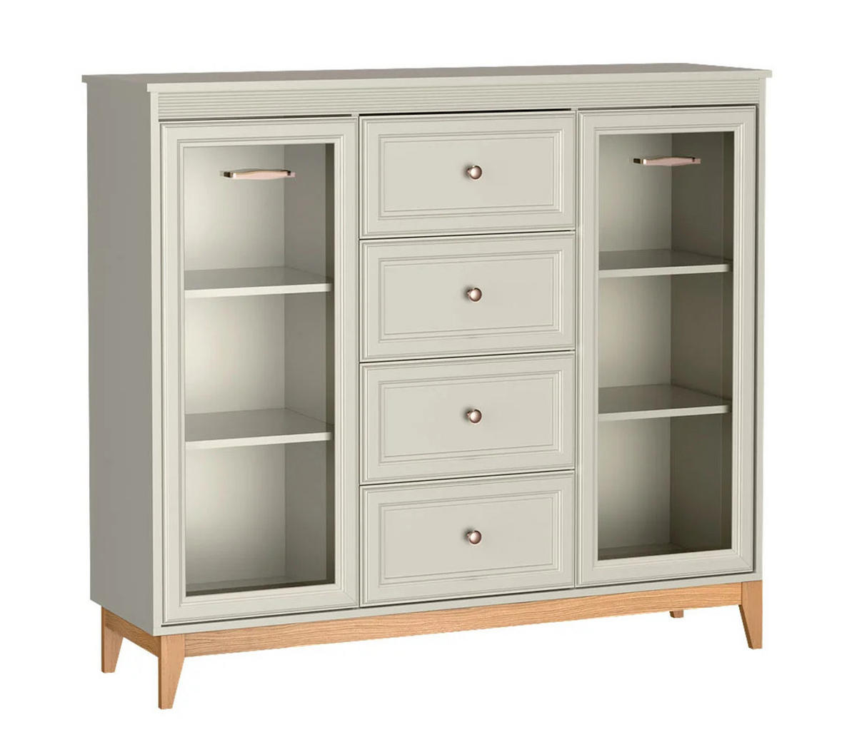 VITRINESCHRANK WINDSOR W-7 - Kaschmir, Holzwerkstoff (142/126/41cm) - Meblini