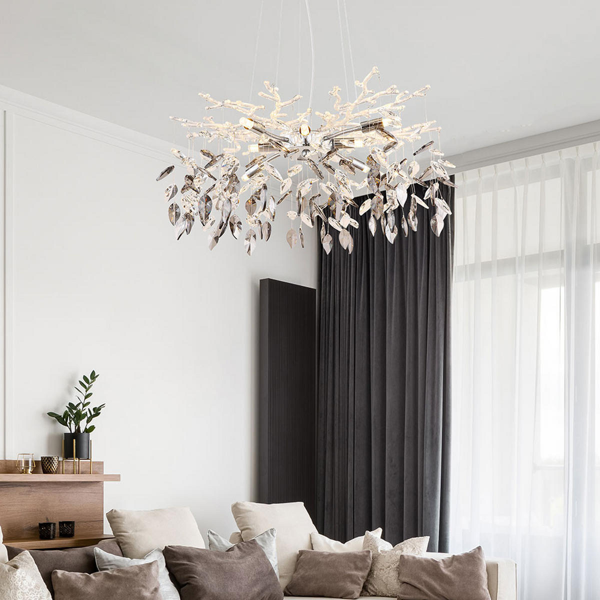 LED HÄNGELAMPE Metall Silber - Silberfarben, Glas (61/61/120cm) - Globo Lighting