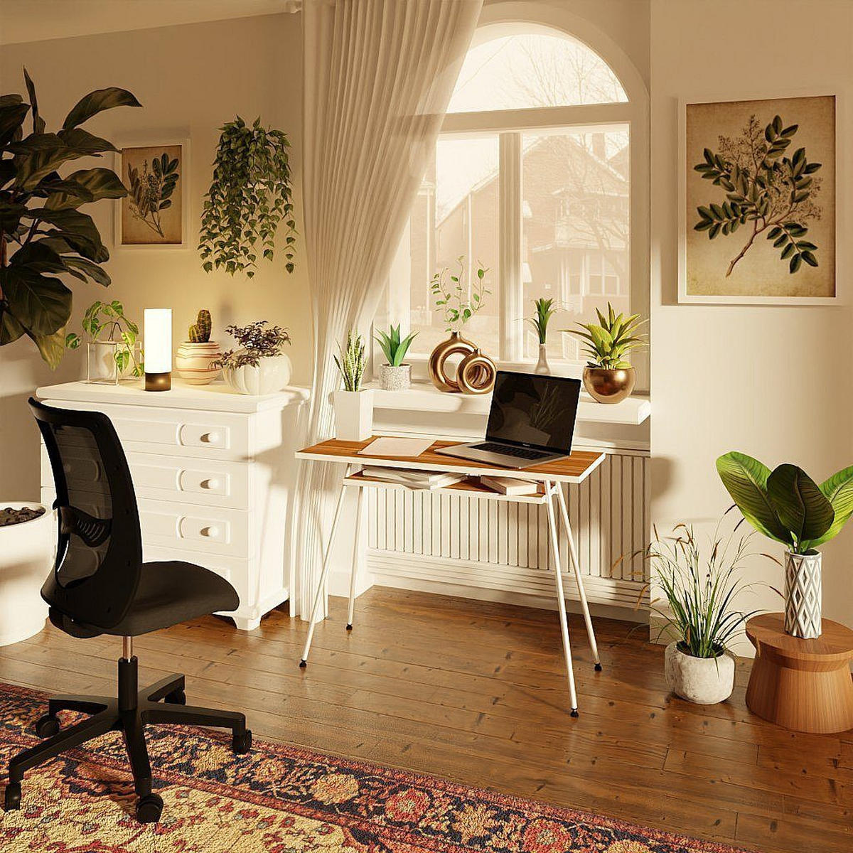 BÜROTISCH Kost Dash 100x40 cm – Walnuss Tróia mit Weiß - Weiß, Holzwerkstoff (40/100/75cm) - Letti Moderni