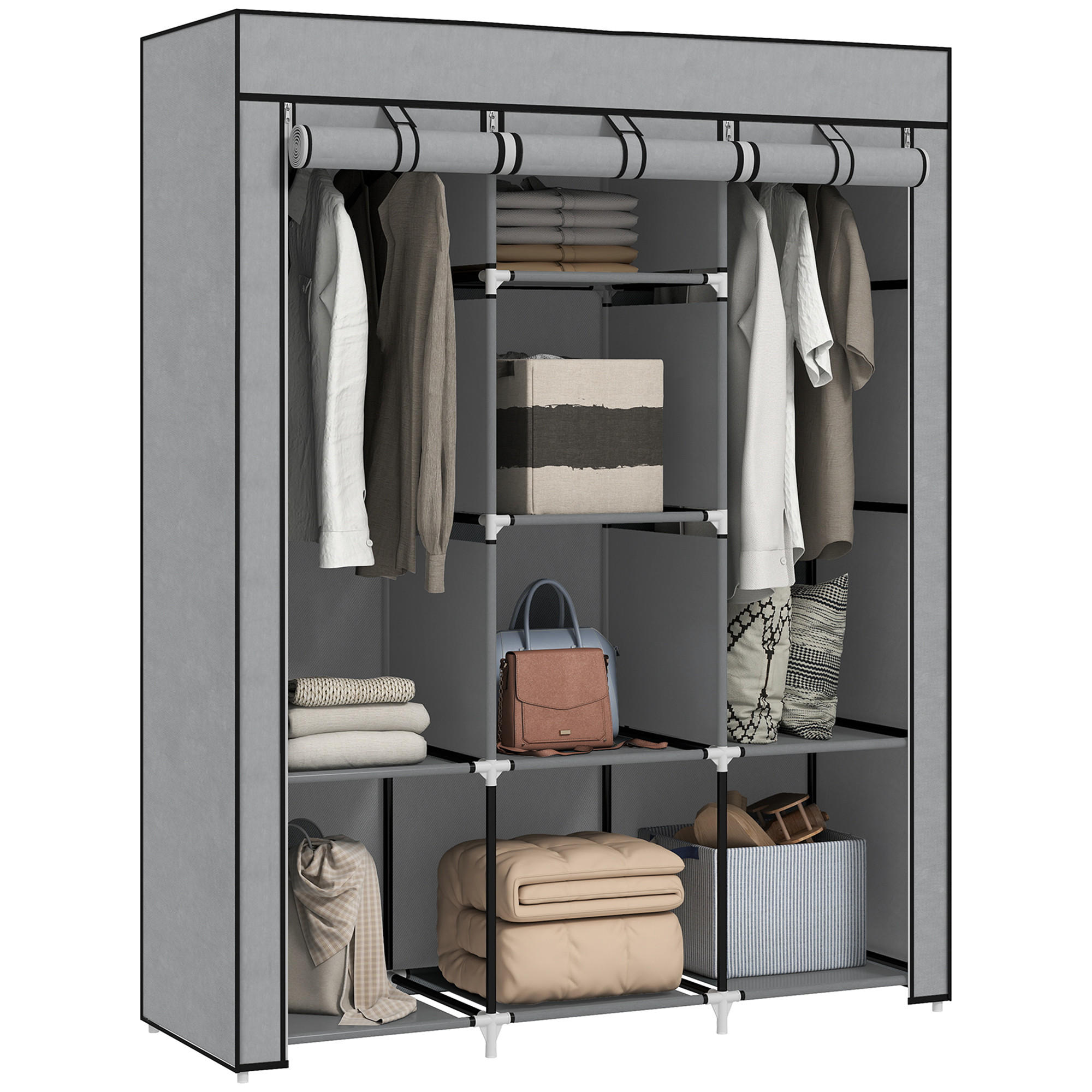 ComfortXL Stoffschrank Hellgrau 43x162.5x125 cm