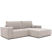 ECKSOFA HUGO Rechts, mit Schlaffunktion und Bettkasten, Creme - Creme, Textil (255/148cm) - Idohome