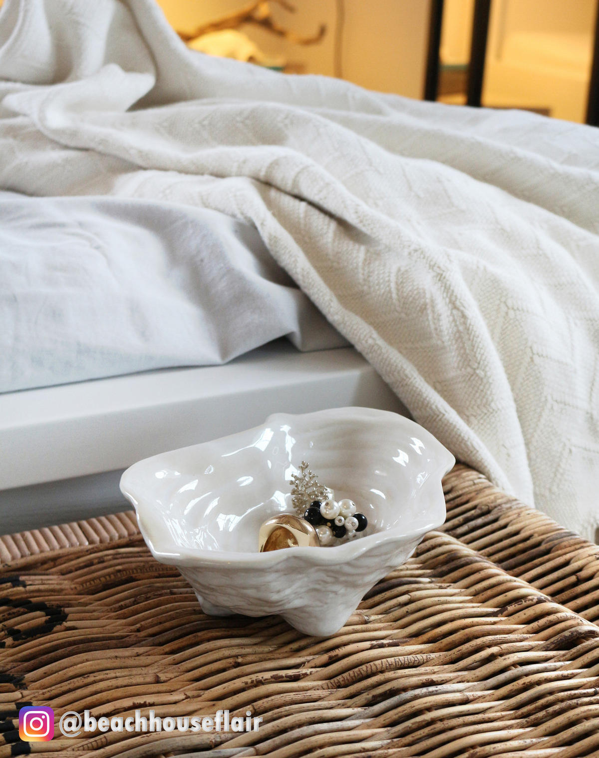 DEKOSCHALE Oyster - Weiß, Keramik (6cm) - Butlers