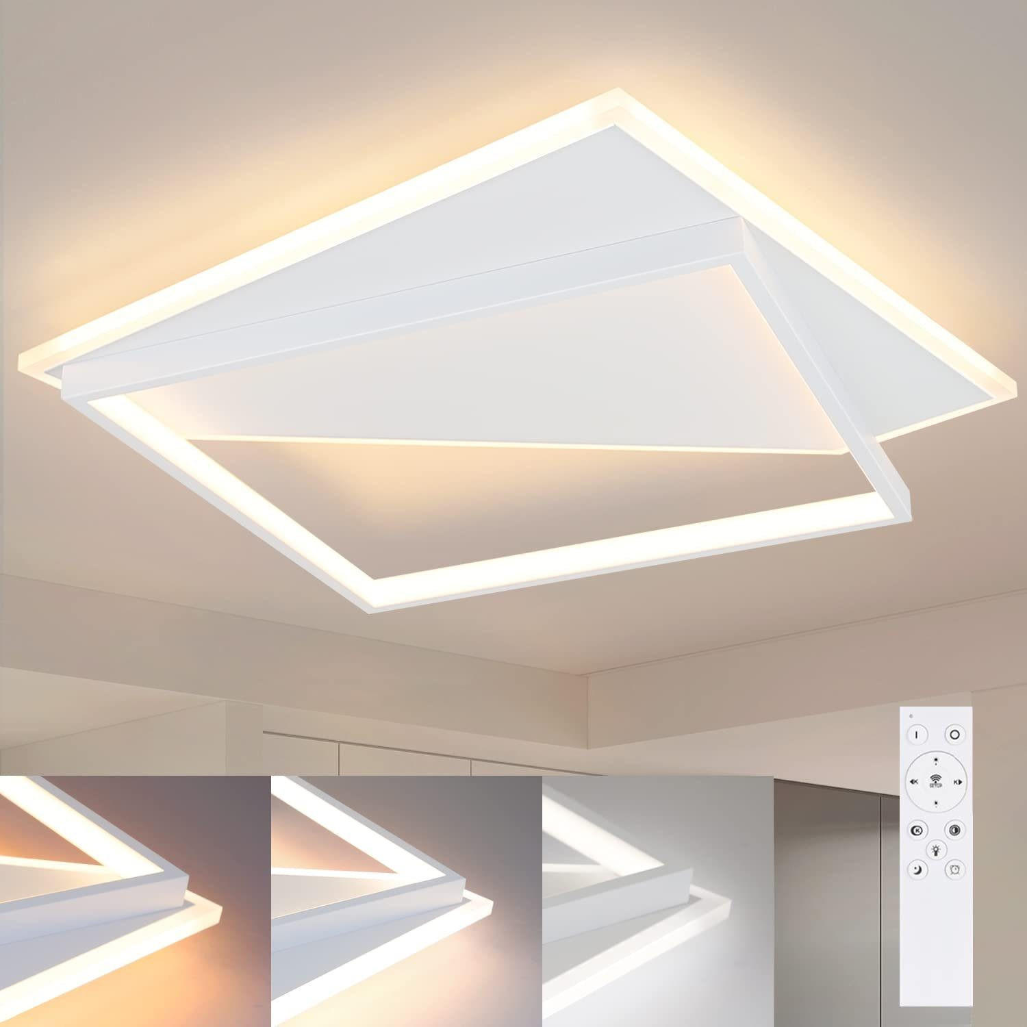 LED-DECKENLEUCHTE Eisenschlag 48.0/6.0/48.0 cm - Weiß, Metall (48/48/6cm) - ZMH