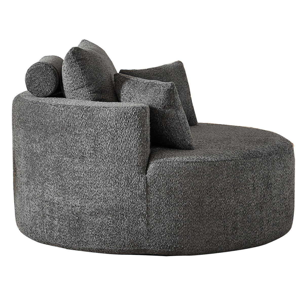SESSEL aus Chenille-Schaumstoff, ohne Montage und modular kombinierbar - Grau, Textil (127/82/127cm) - Urban Meuble