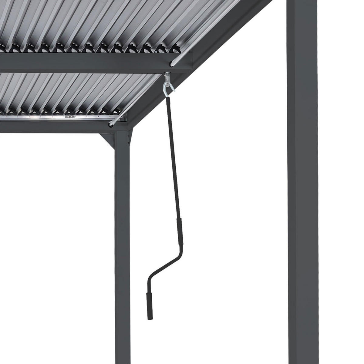 PERGOLA 2x Seitenwand für 3x3,7m 224x370x300cm Anthrazit - Anthrazit, Metall (370/224/300cm) - BERLINLODGE