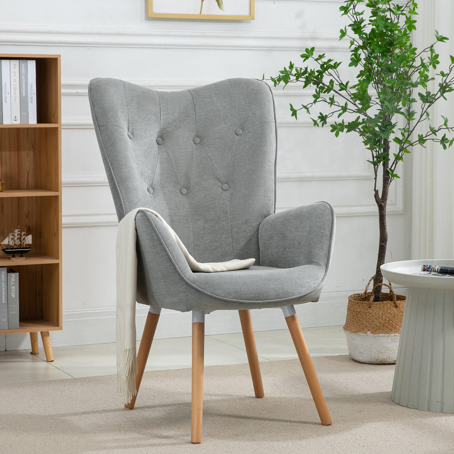 Meubles Cosy Sessel, Hellgrau 66x106x53 cm