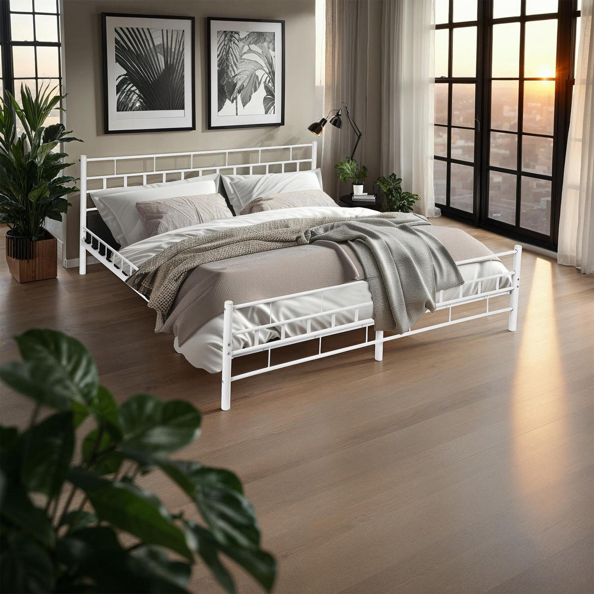 METALLBETT Malta,140 x 200 cm,weiß - Weiß, Metall - tectake