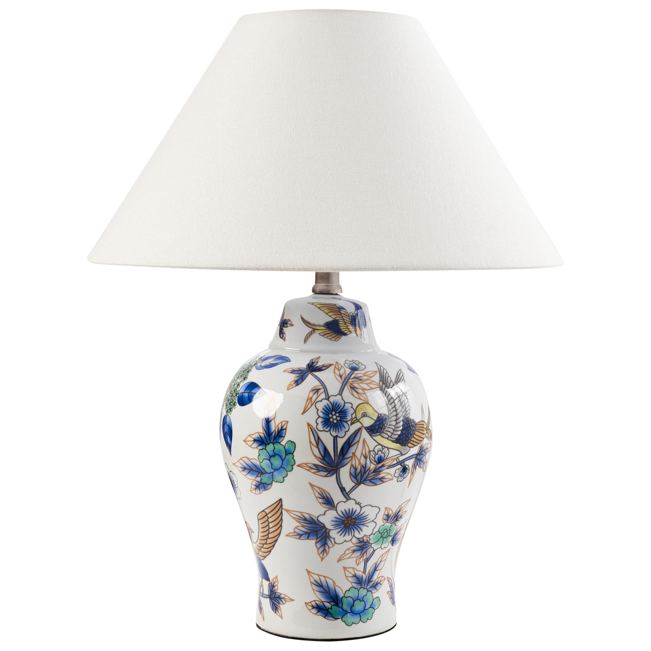 TISCHLAMPE Porzellan Weiß/Blau Moraca - Blau/Weiß, Keramik (40/40/53cm) - Beliani