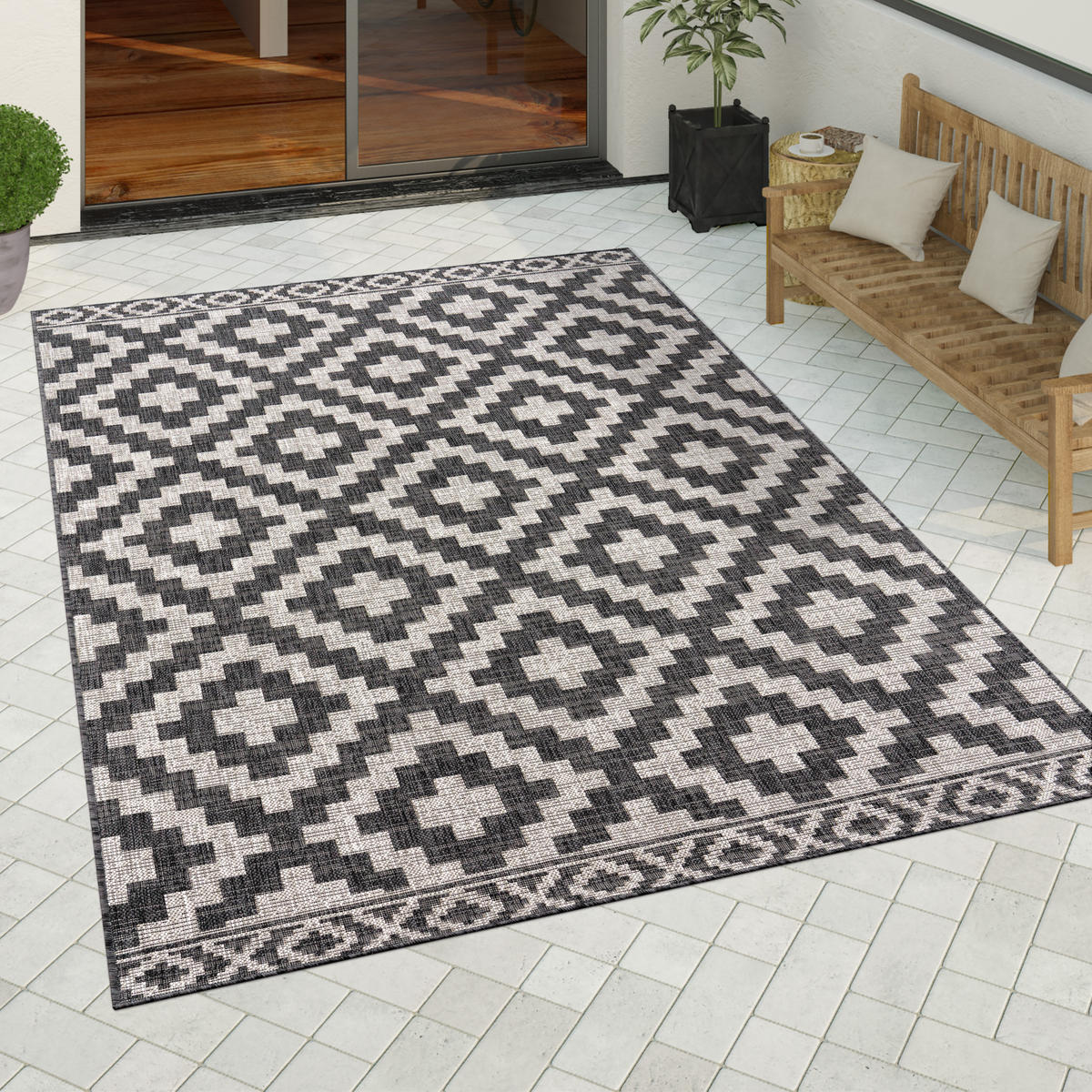OUTDOORTEPPICH 200/280 cm Modena 222 - Anthrazit, Textil (200/280cm) - Paco Home