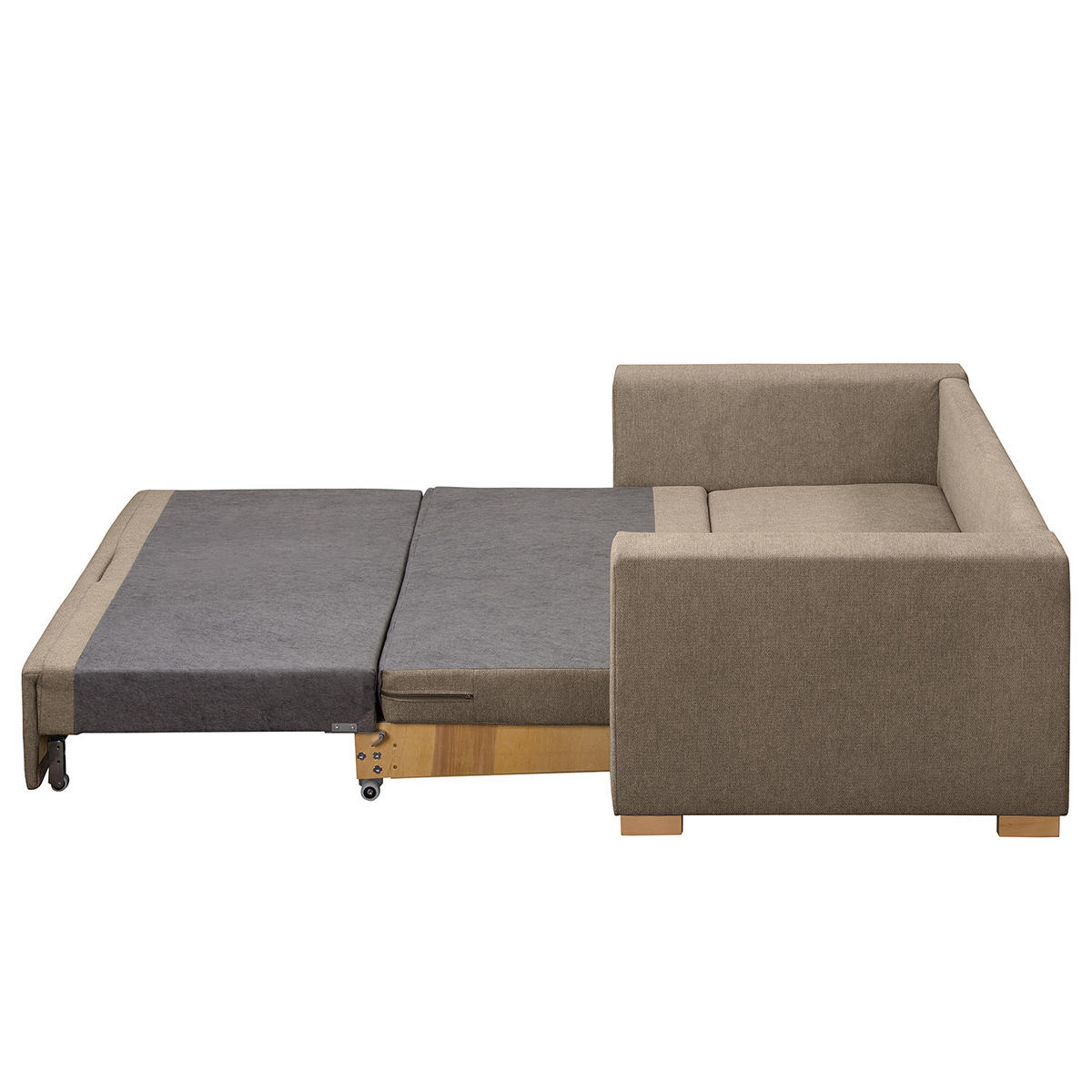 SCHLAFSOFA - Buchefarben/Cappuccino, Holz/Buchenholz (153/90/90cm) - home24