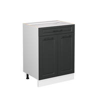 KÜCHENUNTERSCHRANK R-Line Anthrazit Landhaus 60 cm mit Schublade ohne AP - Dunkelgrau/Anthrazit, Holzwerkstoff (60/81.6/46cm) - Vicco