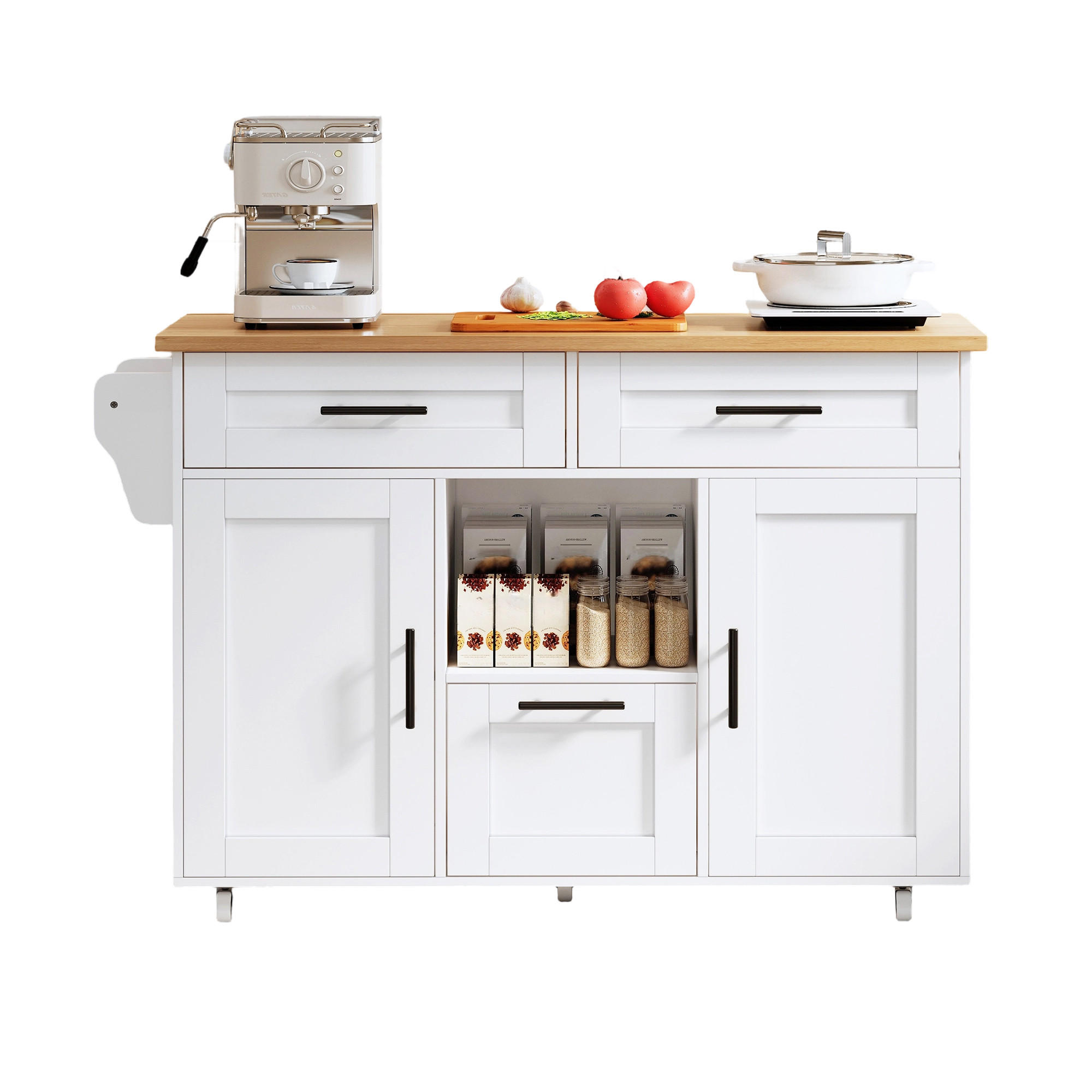 KÜCHENINSEL Weiß 120/71/90 cm - Weiß, Holzwerkstoff (120/90/71cm) - PANGIVO