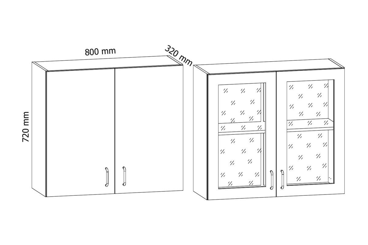 GLASHÄNGESCHRANK G80S – Provence – Andersen Pinie - Pinienfarben, Glas/Holzwerkstoff (80/72/32cm) - ROYAL24_MARKT