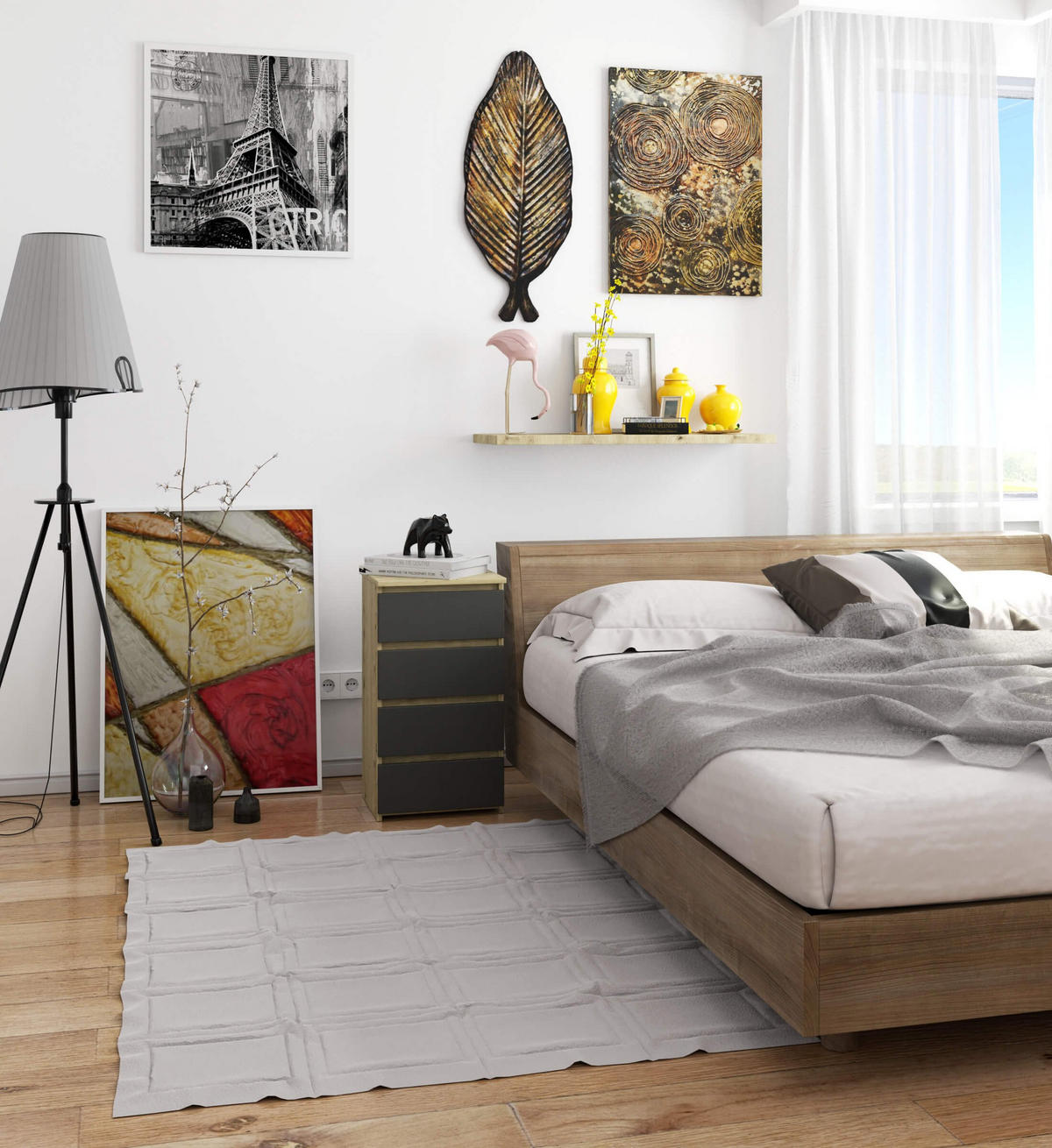 KOMMODE CL4, Artisan-Grau, 40x35x74 cm - Eiche Artisan/Grau, Holz (40/74/35cm) - Milordbikes