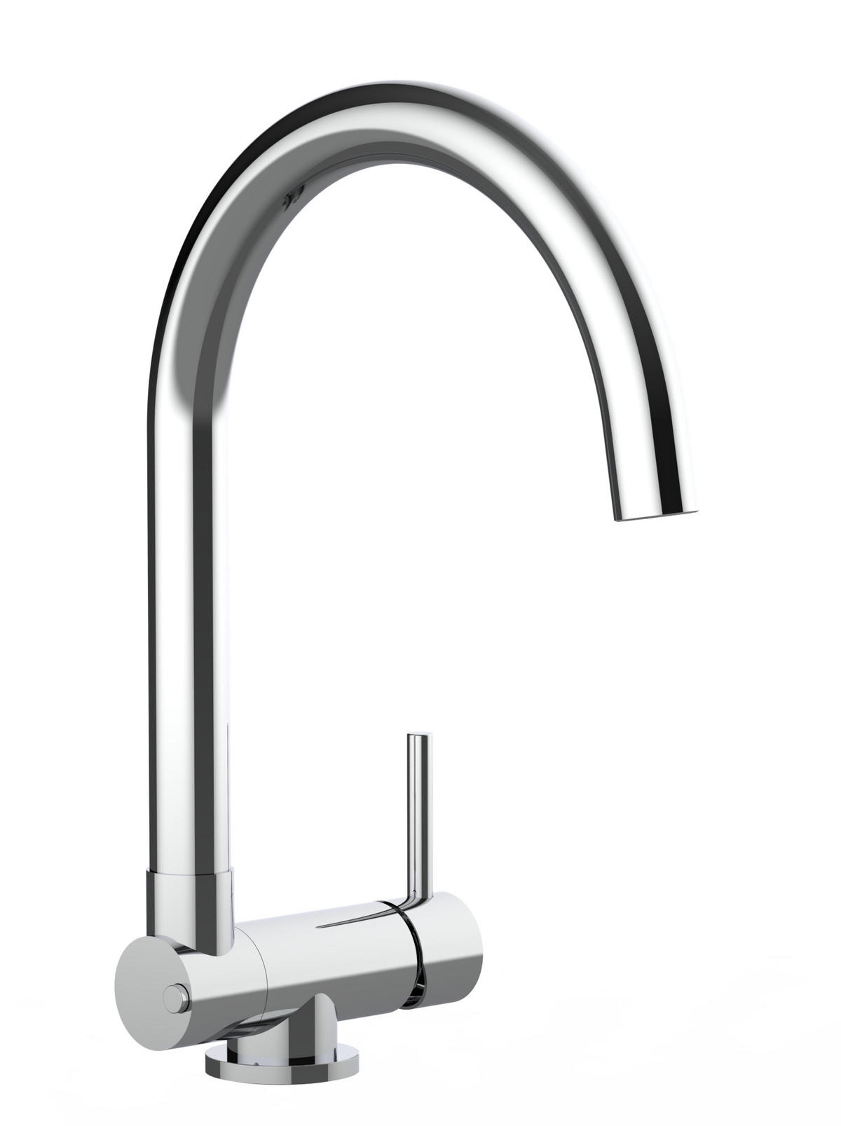 VORFENSTER-KÜCHENARMATUR, Umklappbar 4,5 CM, Verchromt, 360° schwenkbar - Chromfarben, Metall (19.6/30.3/19.6cm) - VIZIO