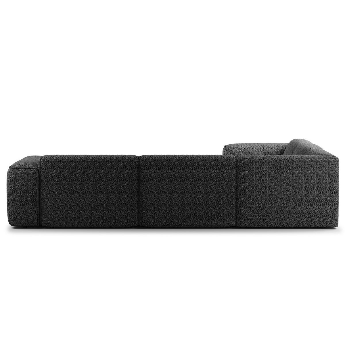 ECKSOFA mit Rundecke - Anthrazit/Schwarz, Kunststoff/Textil (325/260cm) - home24