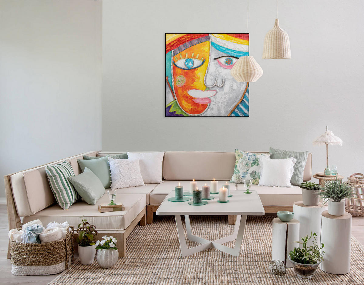 ACRYLBILD HANDGEMALT 80/80 cm - Multicolor, Holz/Textil (2.66/80cm) - KUNSTLOFT