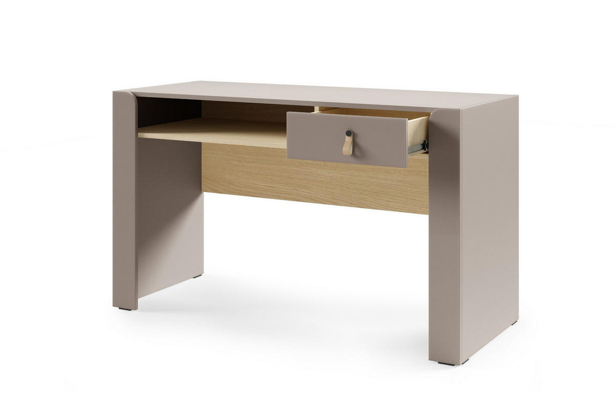 KINDERSCHREIBTISCH SOVI 16 120 / 76 / 52 cm in Porcini / Eiche Mavelie - Greige/Eichefarben, Holzwerkstoff (120/76/52cm) - Deine Möbel 24