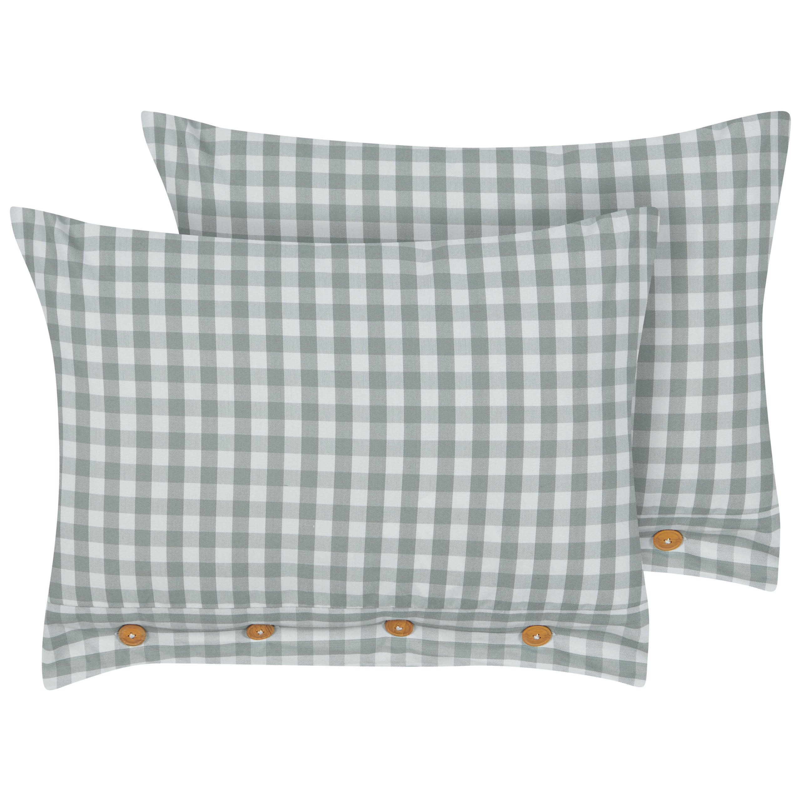 Dekokissen 2er-Set Mintgrün 40/60 cm Talya - Weiß/Braun, Textil (60/40cm) - Beliani