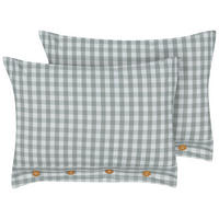Dekokissen 2er-Set Mintgrün 40/60 cm Talya - Weiß/Braun, Textil (60/40cm) - Beliani