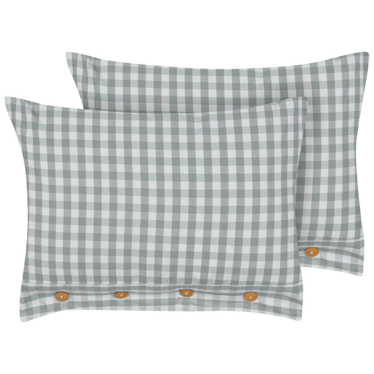 Dekokissen 2er-Set Mintgrün 40/60 cm Talya - Weiß/Braun, Textil (60/40cm) - Beliani