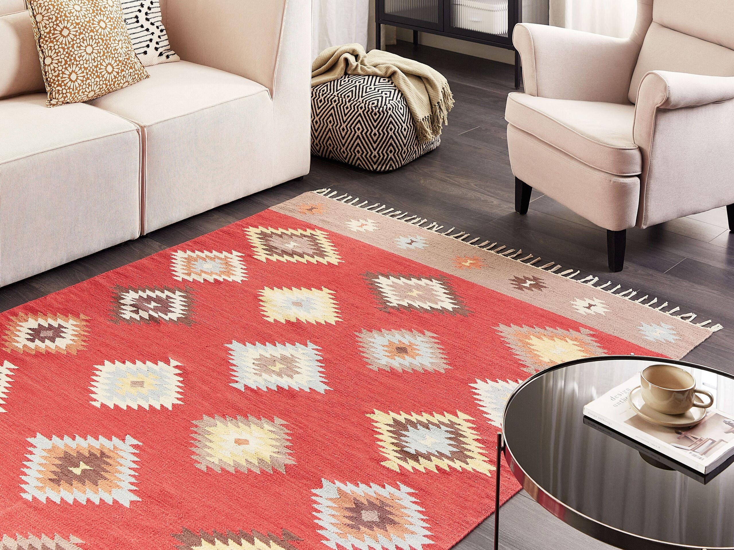 KELIM-TEPPICH Lorut 230/160 cm - Multicolor, Textil (160/230cm) - Beliani