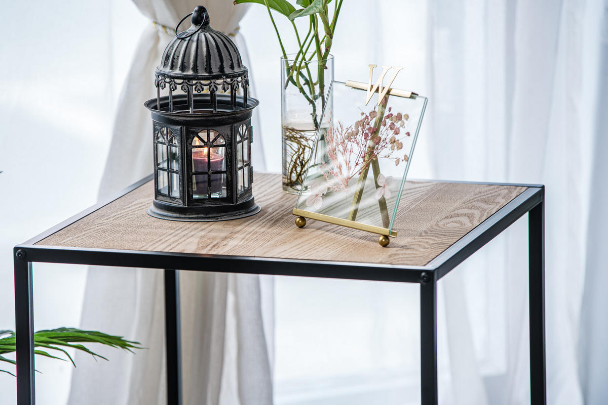 BEISTELLTISCH Rechteckig Schwarz 45 x 45 x 52 cm - Schwarz, Metall (45/45/52cm) - Nordlys